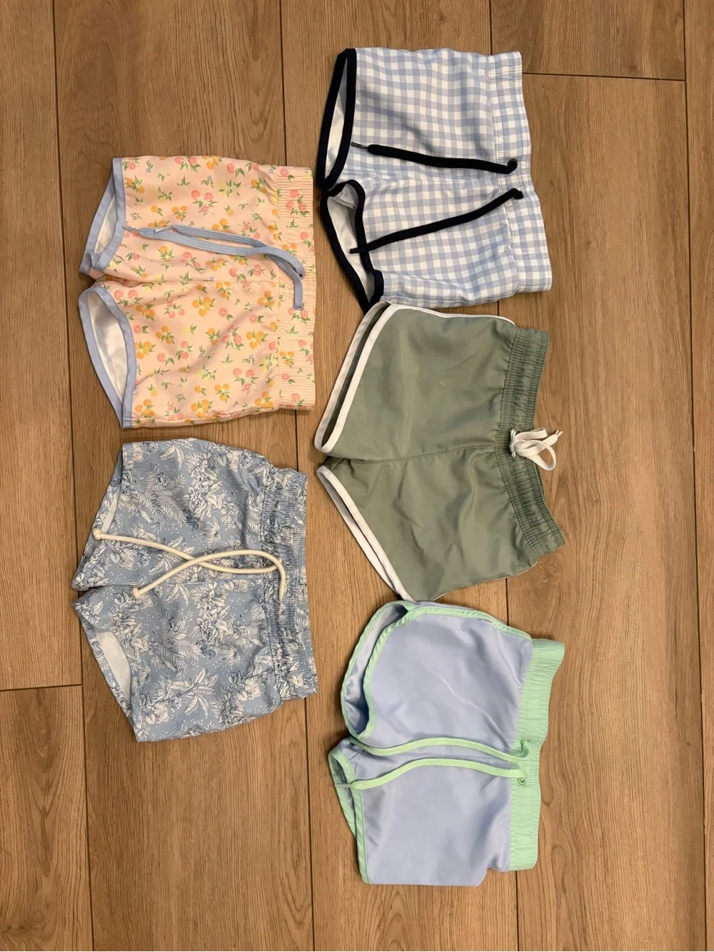 Kids Swim Trunks Pack — Pastel Floral, Gingham, Sage, Sky, and Lavender